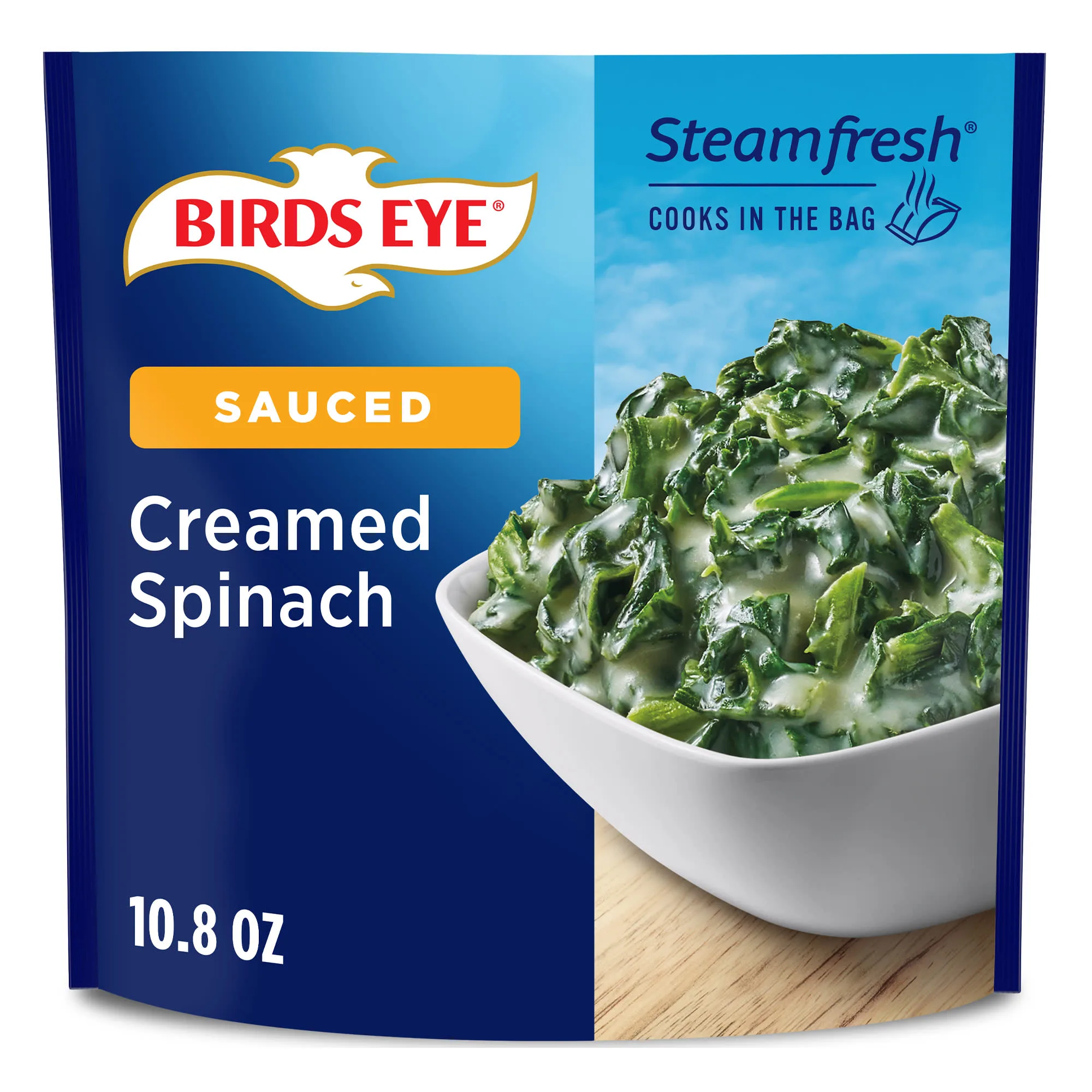 Birds Eye Steamfresh Sauced Creamed Spinach, Frozen, 10.8 oz