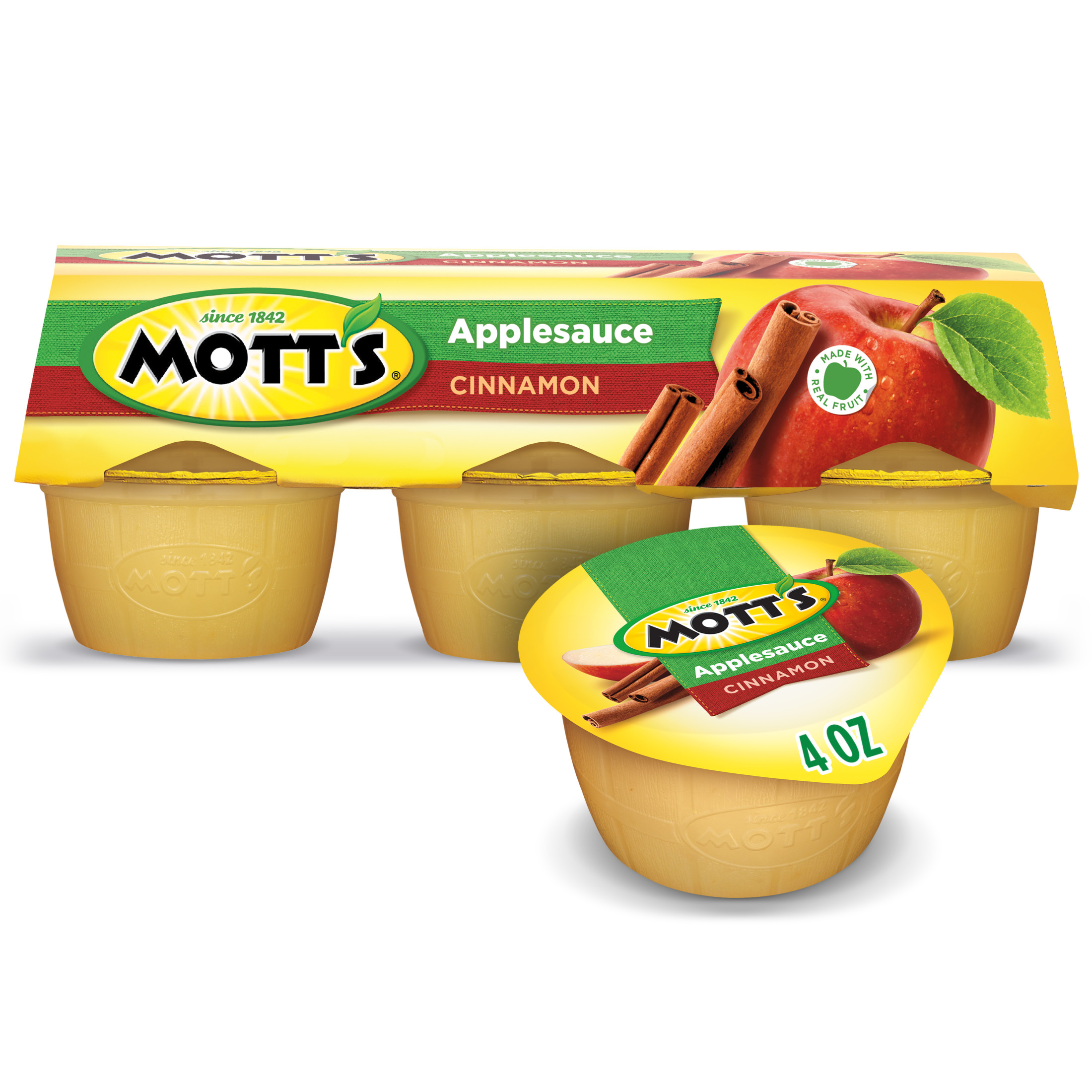 Mott's Cinnamon Applesauce, 4 Ounce Cup, 6 Count