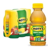 Mott's 100% Juice Original Apple Juice, 8 fl oz, 6 Count Bottles thumbnail 2