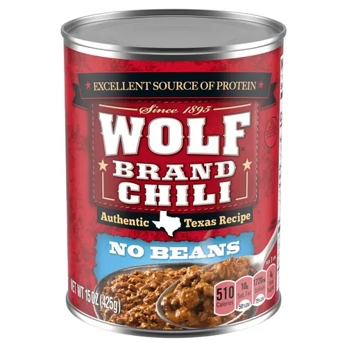 WOLF BRAND Chili No Beans, Chili Without Beans, 15 oz Can