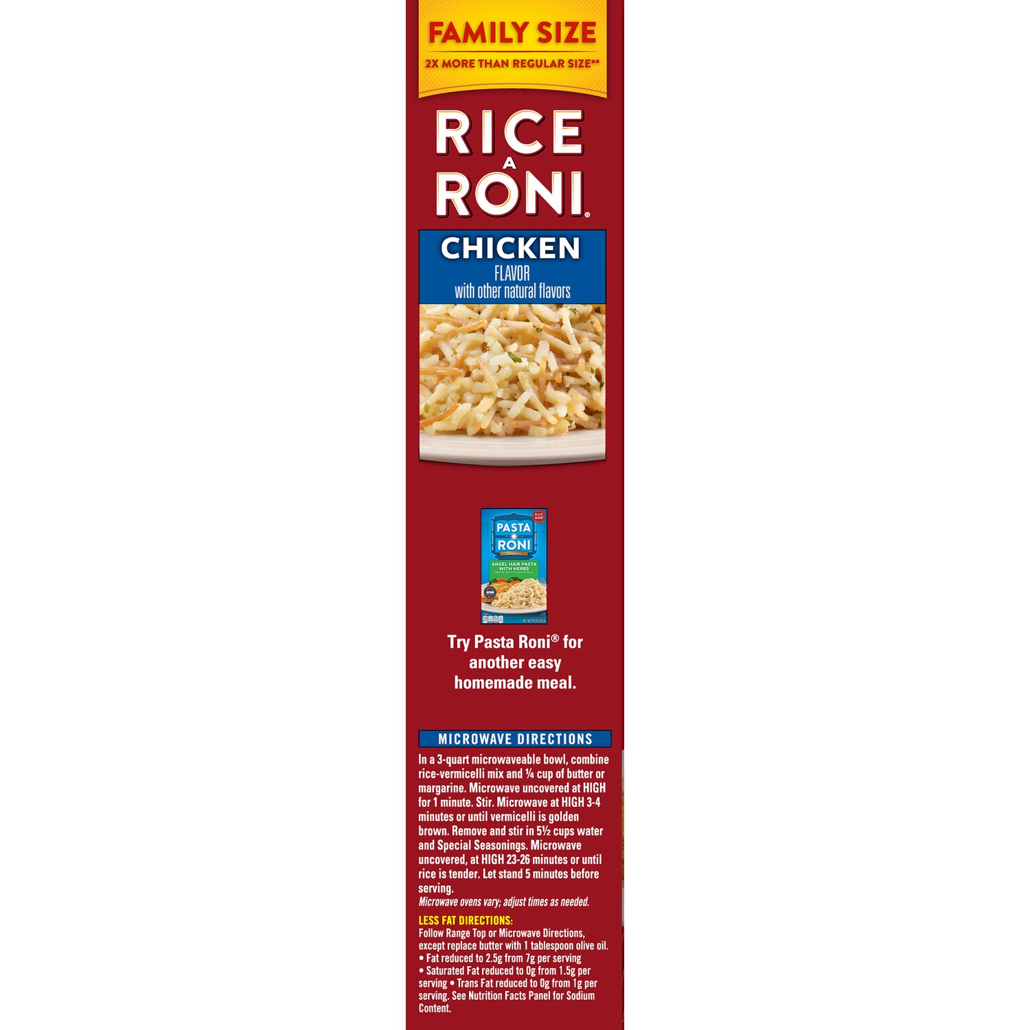 Rice-A-Roni Chicken Rice & Vermicelli Mix Packaged Meal, Family Size, Shelf-stable 13.8 oz Box thumbnail 3