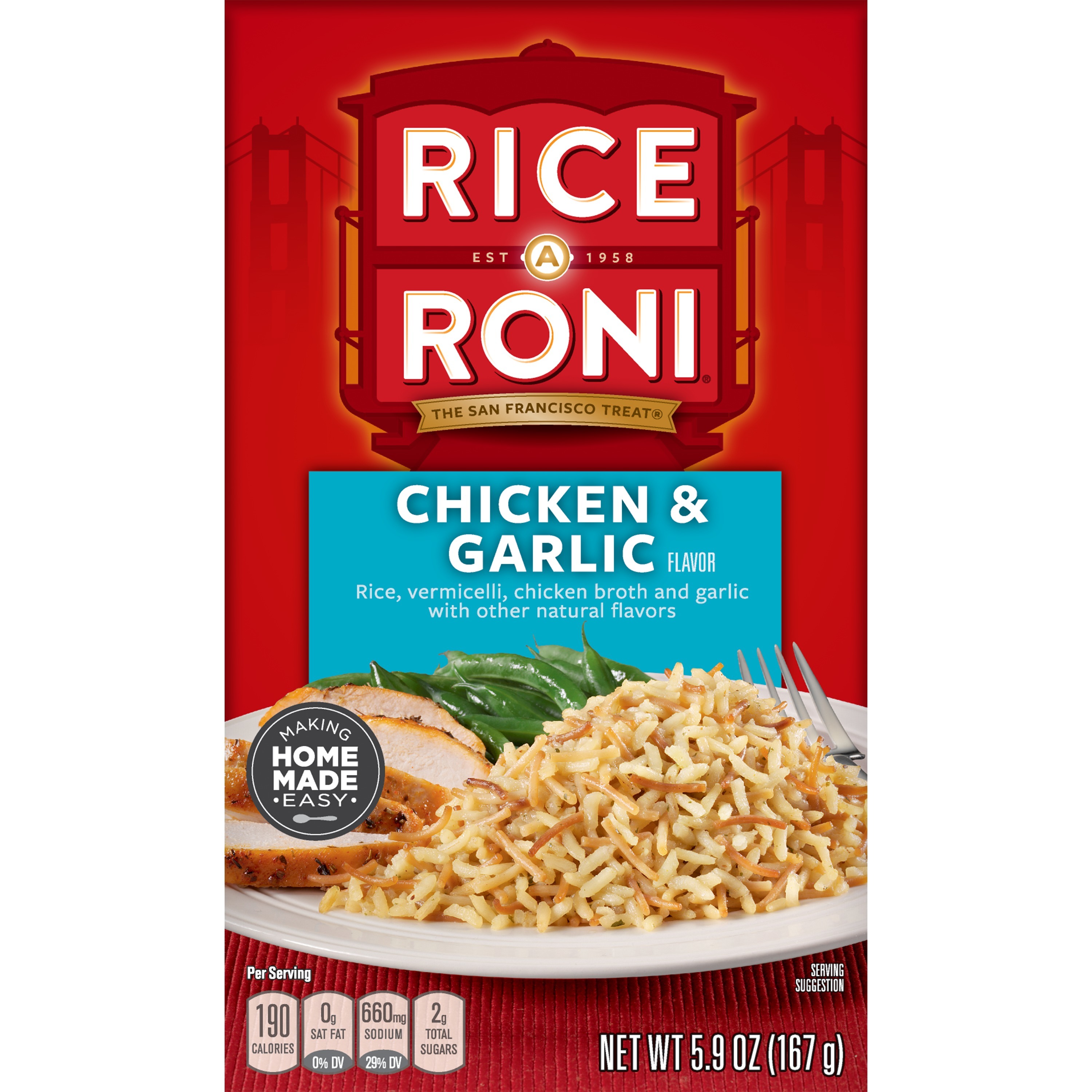 (12 pack) Rice-A-Roni Chicken & Garlic Rice & Vermicelli Mix, 5.9 oz thumbnail 2