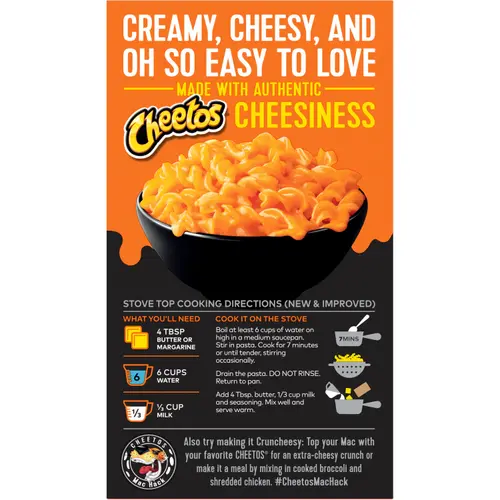 Cheetos Mac N Cheese Pasta with Flavored Sauce Bold & Cheesy Flavor, 5.9 oz Box thumbnail 4
