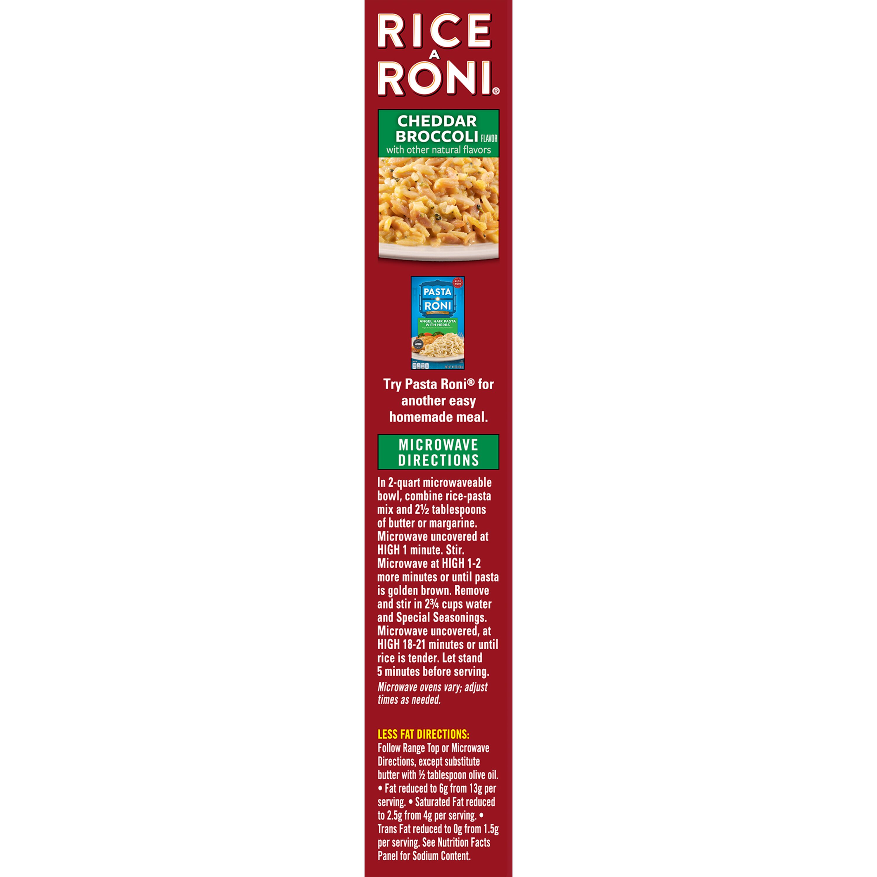 Rice-A-Roni Cheddar Broccoli Flavor Rice, 6.5 oz Cardboard Box, Packaged Meal, Dry Uncooked Rice thumbnail 4