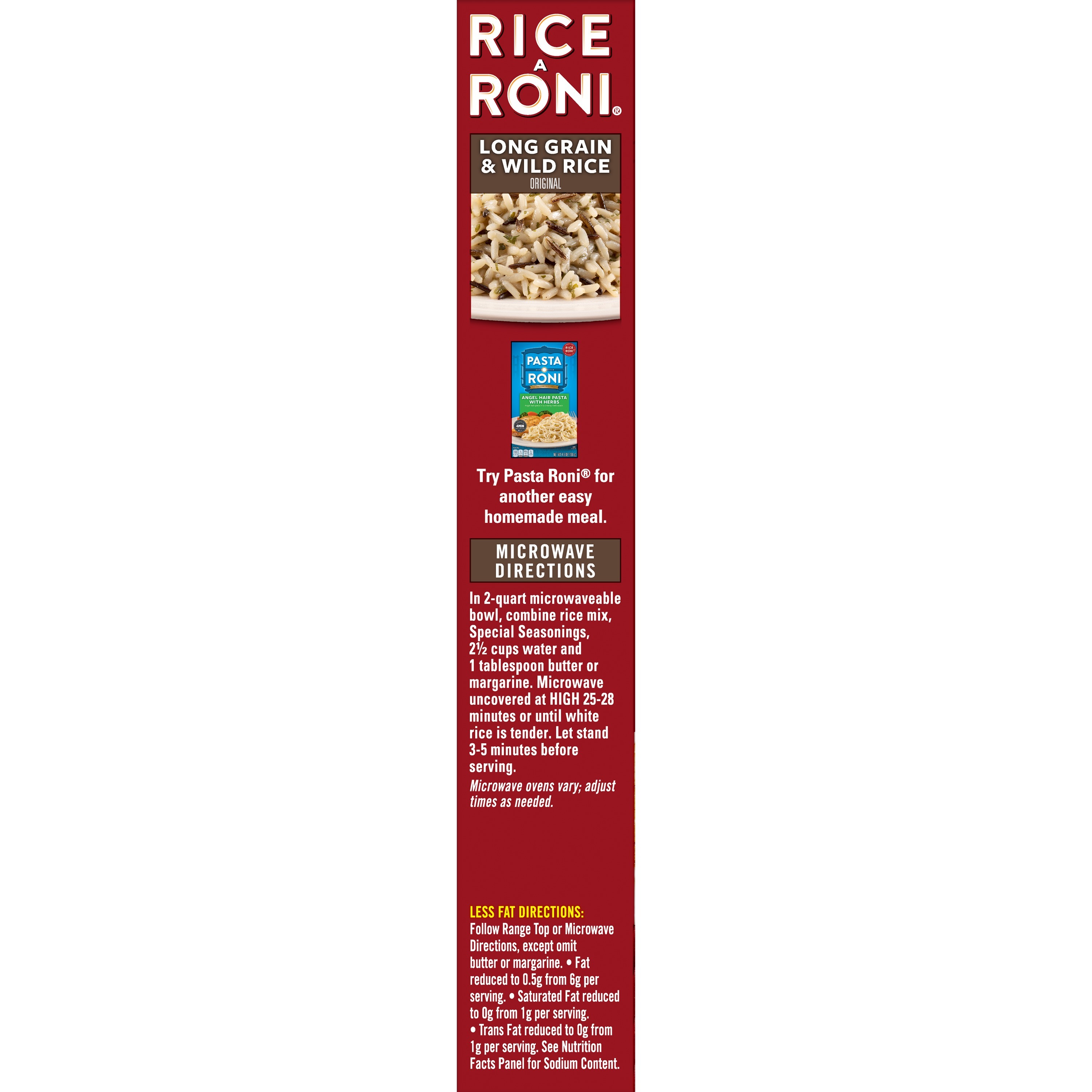 Rice-A-Roni Long Grain & Wild Rice Mix Packaged Meal, 4.3 oz Shelf-Stable Box thumbnail 4