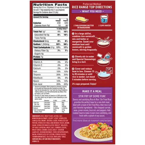 Rice-A-Roni Stir Fried Rice Mix 6.2 oz. Box thumbnail 2
