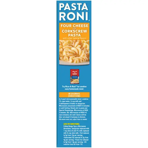 Pasta Roni Four Cheese Corkscrew Pasta, 6oz Box thumbnail 3