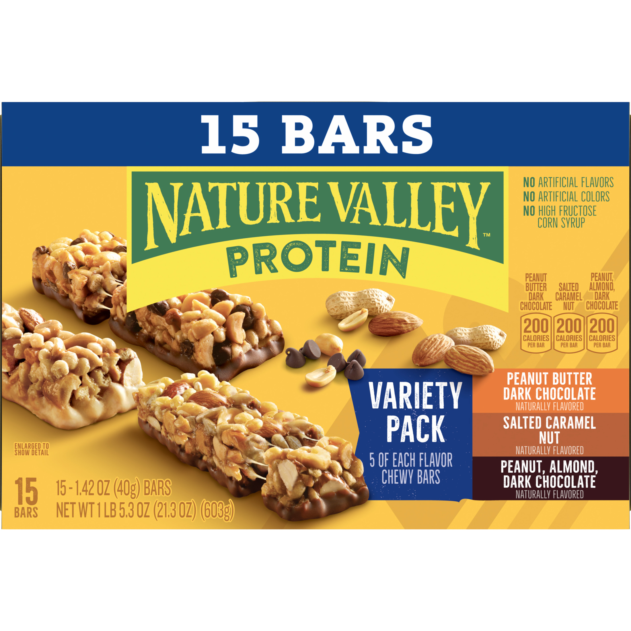 Nature Valley Protein Granola Bars, Snack Variety Pack, Chewy Bars, 15 Ct, 21.3 oz thumbnail 3