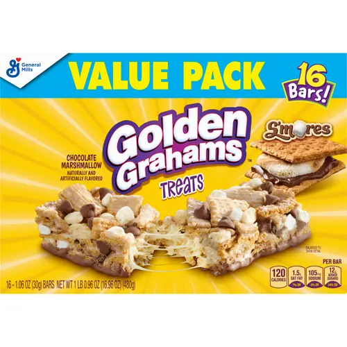 Golden Grahams Breakfast Cereal Treat Bars, S'mores, Snack Bars, 16 Ct thumbnail 2