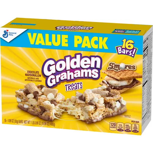 Golden Grahams Breakfast Cereal Treat Bars, S'mores, Snack Bars, 16 Ct thumbnail 3