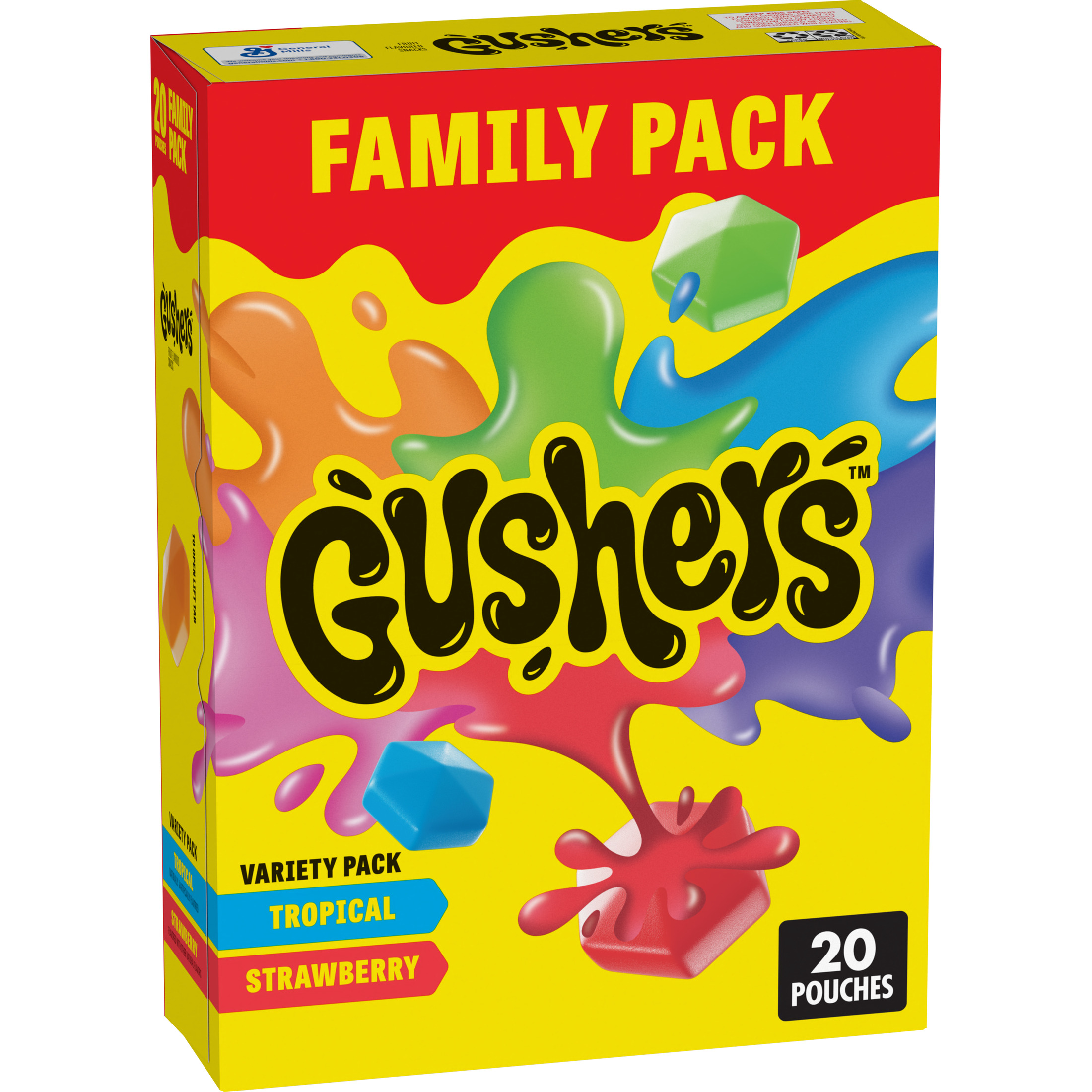 Gushers Fruit Flavored Snacks, Tropical and Strawberry Flavors, Family Pack, 20 Ct, 16 oz thumbnail 2