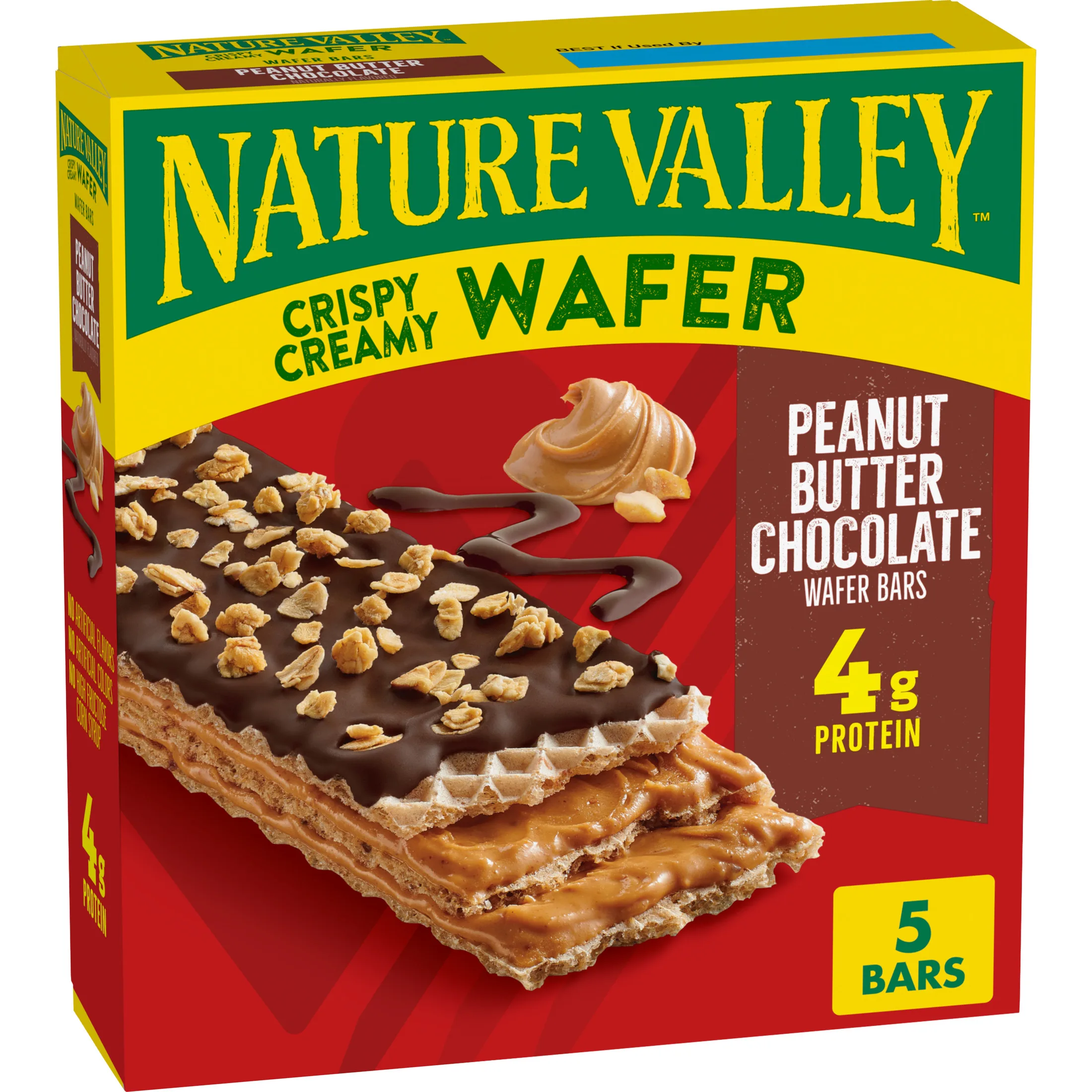 Nature Valley Wafer Bars, Peanut Butter Chocolate, 5 Bars, 6.5 oz