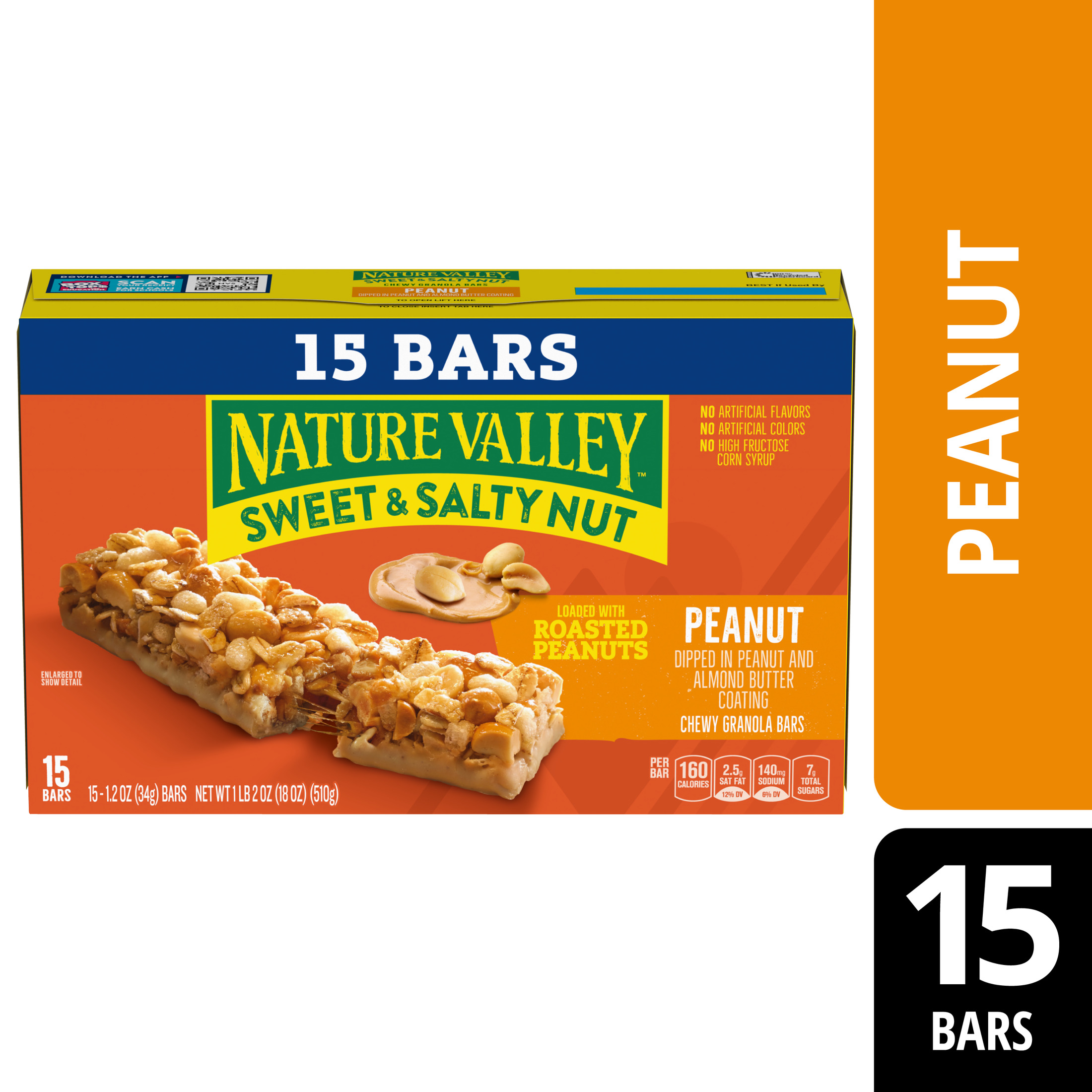 Nature Valley Granola Bars, Sweet and Salty Nut, Peanut, 15 Bars, 18 oz