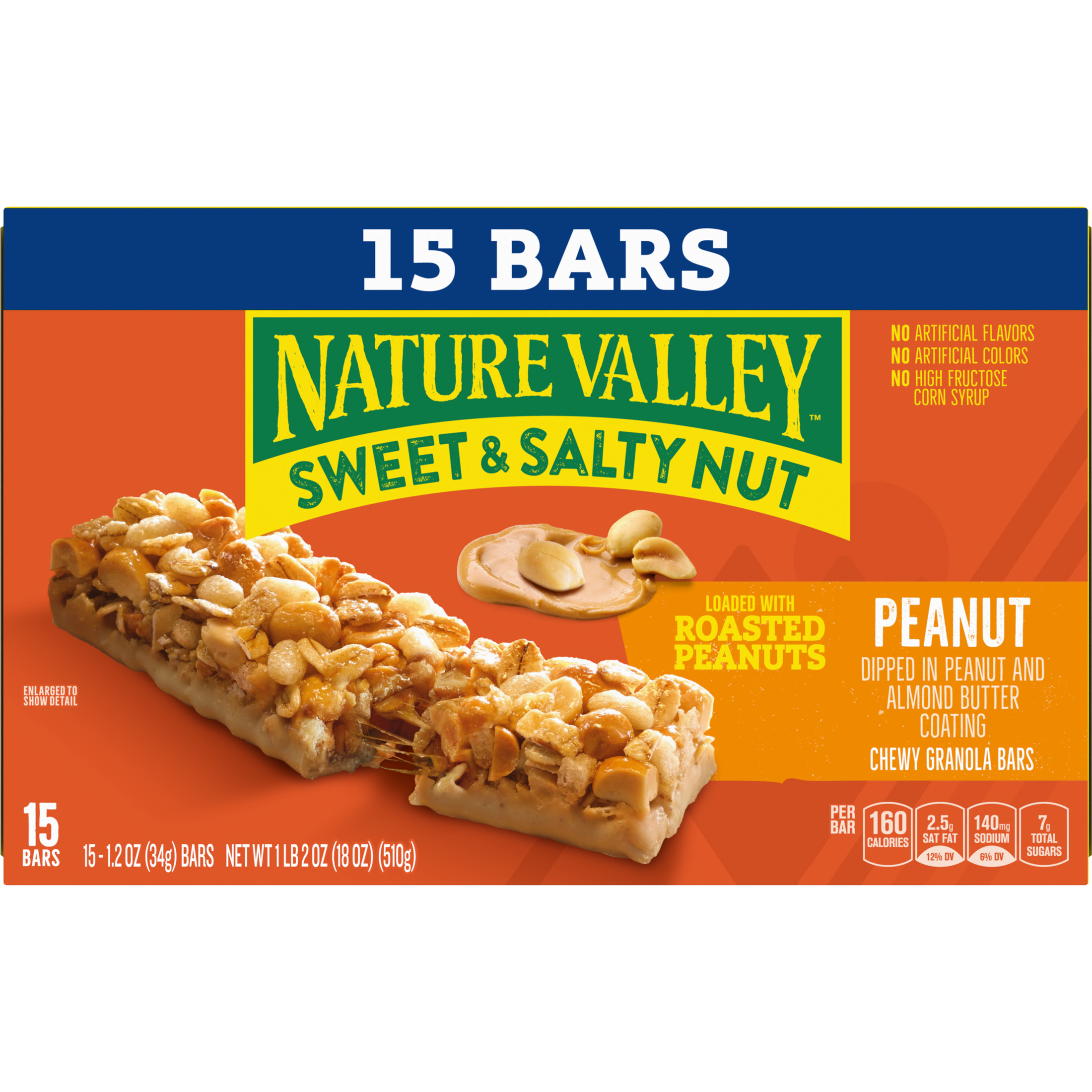 Nature Valley Granola Bars, Sweet and Salty Nut, Peanut, 15 Bars, 18 oz thumbnail 3