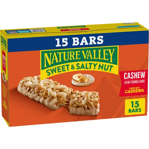 Nature Valley Granola Bars, Sweet and Salty Nut, Cashew, 15 Bars, 18 oz thumbnail 2