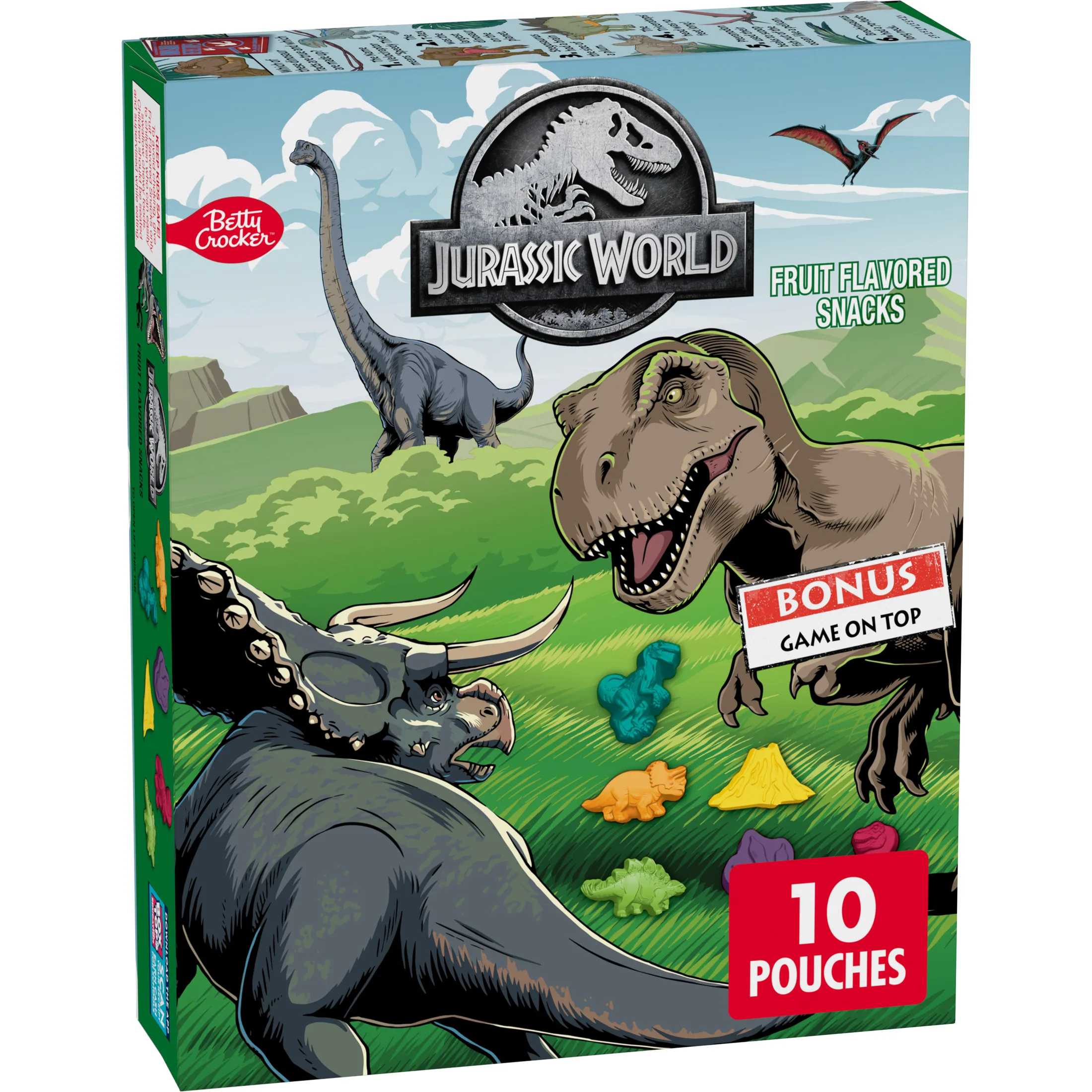 Jurassic World Fruit Flavored Snacks, Treat Pouches, Gluten Free, 10 Ct, 8 oz