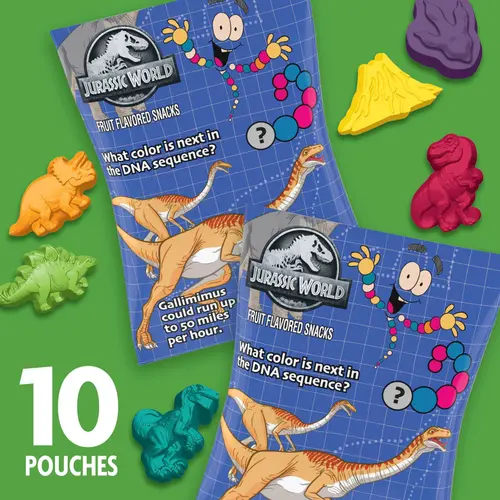 Jurassic World Fruit Flavored Snacks, Treat Pouches, Gluten Free, 10 Ct, 8 oz thumbnail 4