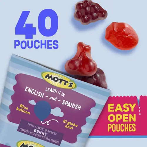 Mott's Fruit Flavored Snacks, Berry, Gluten Free Snack, Family Pack, 40 Ct, 32 oz thumbnail 3