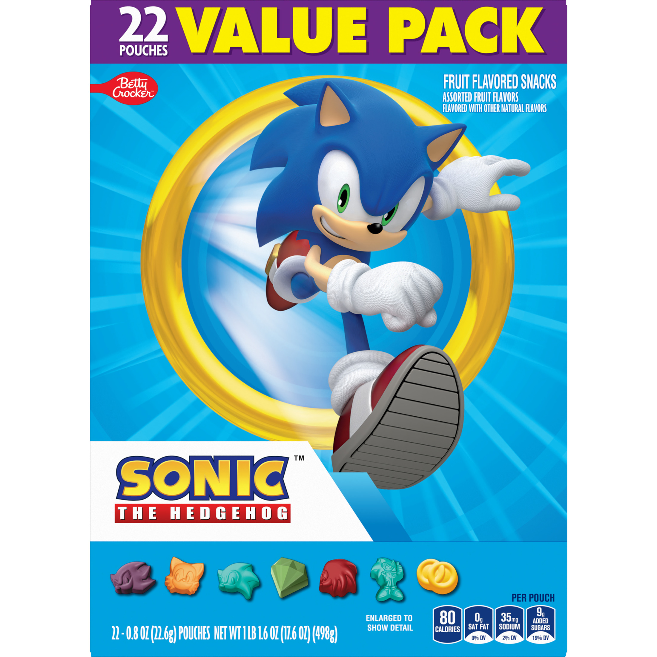 Sonic Fruit Flavored Snacks, Treat Pouches, Gluten Free Snack, Value Pack, 22 Ct, 17.6 oz thumbnail 3