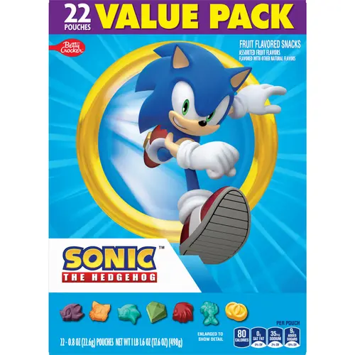 Sonic Fruit Flavored Snacks, Treat Pouches, Gluten Free Snack, Value Pack, 22 Ct, 17.6 oz thumbnail 3