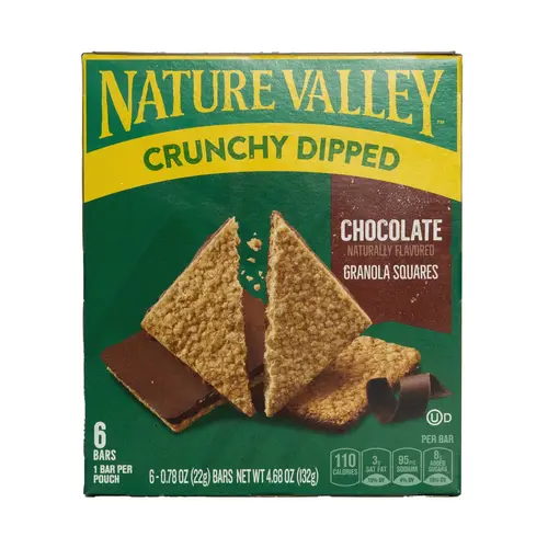 Nature Valley Crunchy Dipped Granola Square Snack Bars, 6 Count, 4.68oz, Shelf Stable, Cardboard Box thumbnail 4