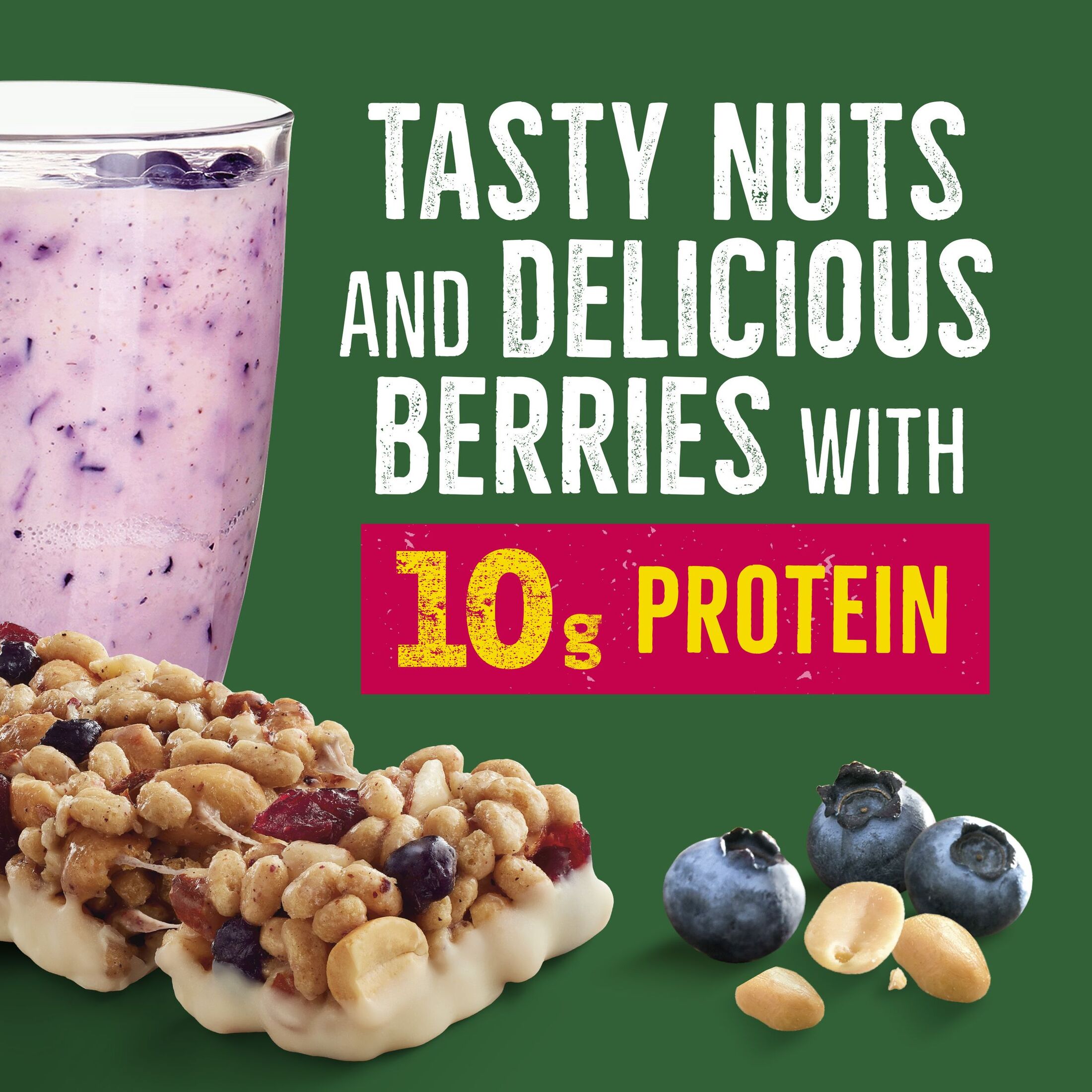 Nature Valley Protein Smoothie Chewy Snack Bars, Berry Blend Protein Bars, 5 Bars, 7.1 oz thumbnail 3