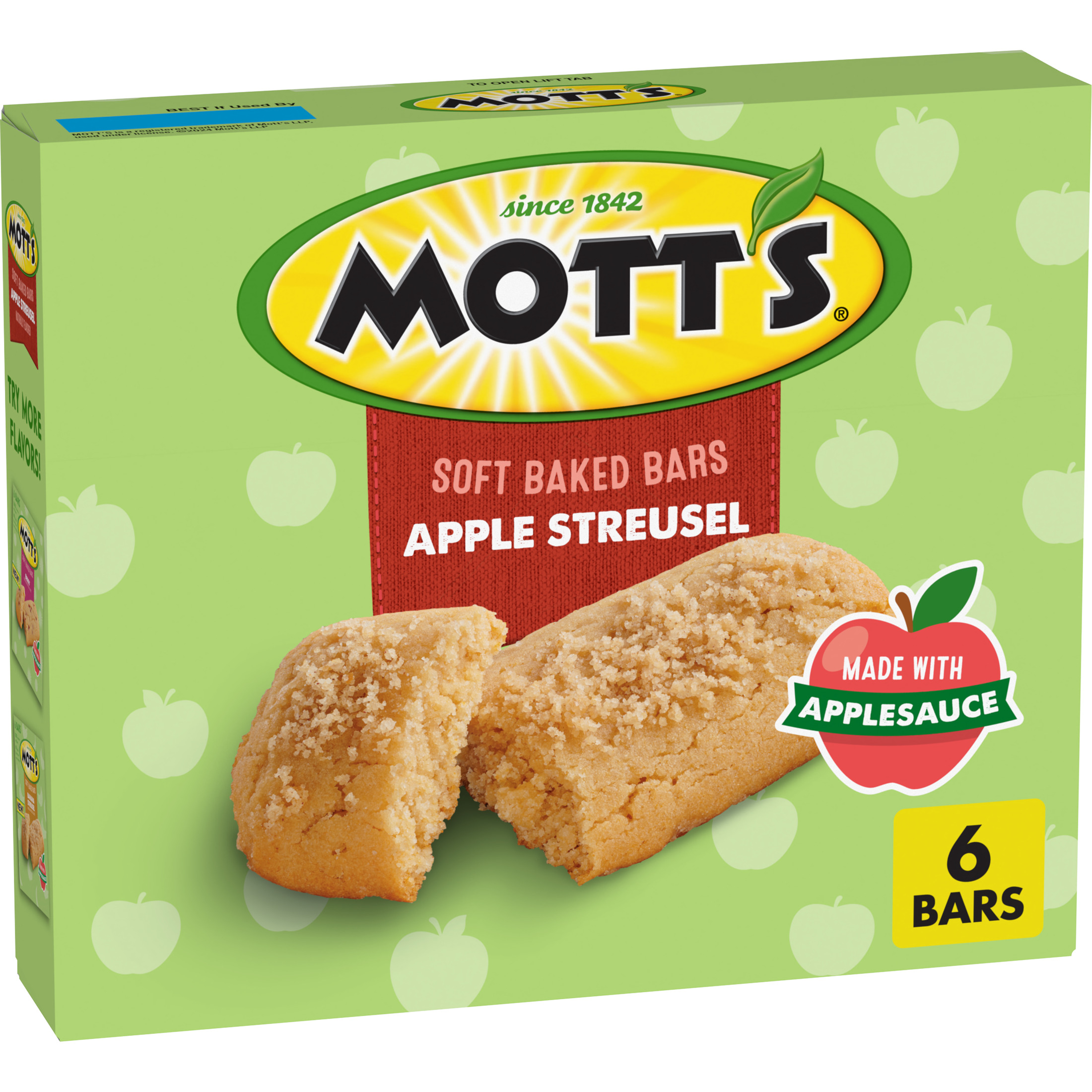 Mott's Soft Baked Bars, Apple Streusel, Made with Applesauce, 6 Ct, 5.76 oz