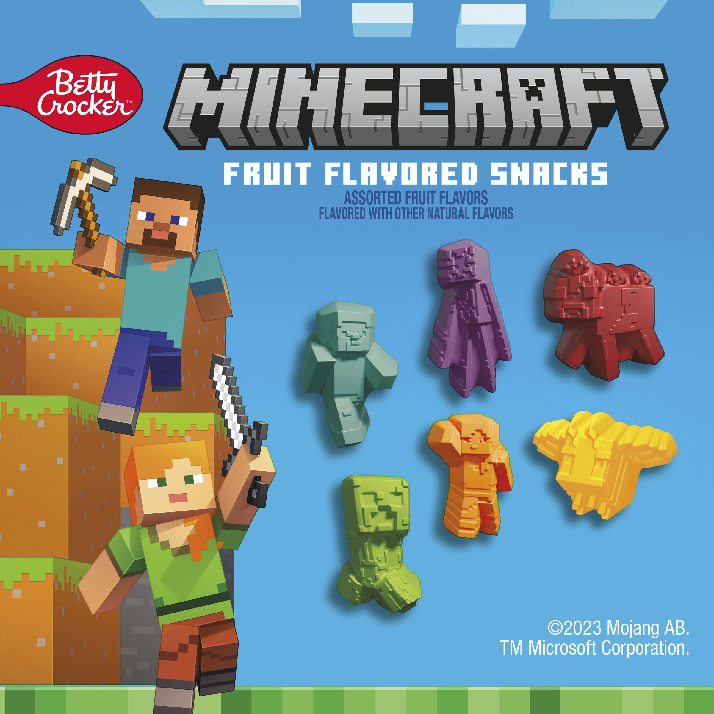 Betty Crocker Minecraft Fruit Flavored Kids Snacks, Fat Free and Gluten Free Snack, Value Pack, 17.6 oz (22 Pouches) thumbnail 2