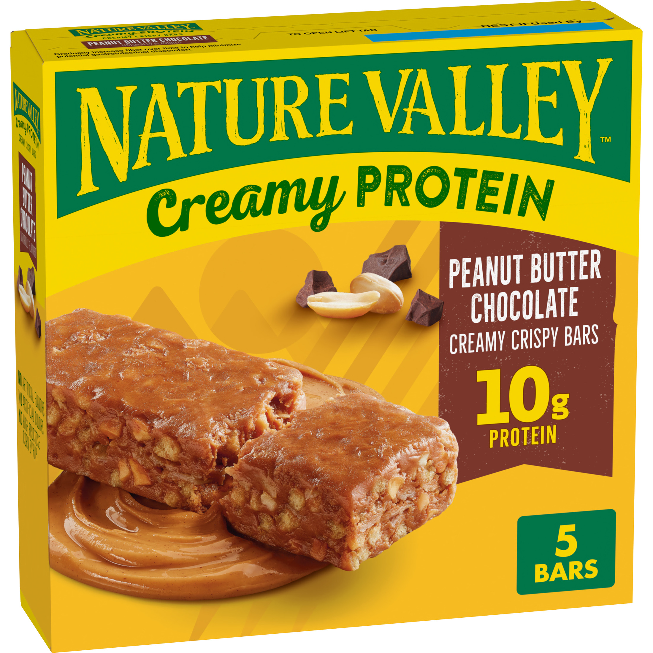Nature Valley Creamy Protein Bars, Peanut Butter Chocolate, 10g Protein, 5 Bars, 7.45 oz thumbnail 2