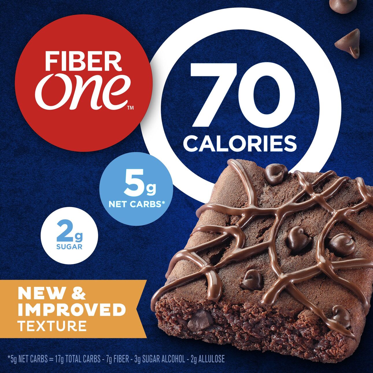Fiber One 70 Calorie Brownies, Chocolate Fudge, Snack Bars, Mega Pack, 18 Bars, 16 oz thumbnail 2
