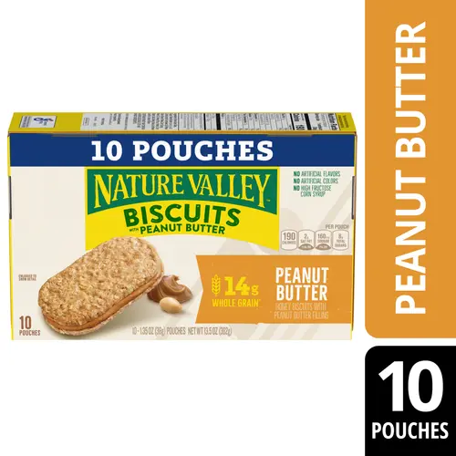 Nature Valley Biscuit Sandwiches, Peanut Butter, 10 Ct, 13.5 oz