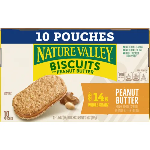 Nature Valley Biscuit Sandwiches, Peanut Butter, 10 Ct, 13.5 oz thumbnail 2
