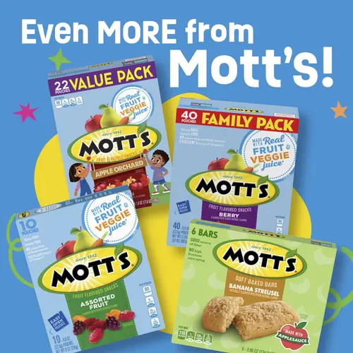 Mott's Fruit Flavored Snacks, Assorted Fruit, Gluten Free, Value Pack, 22 Pouches, 17.6 oz thumbnail 2