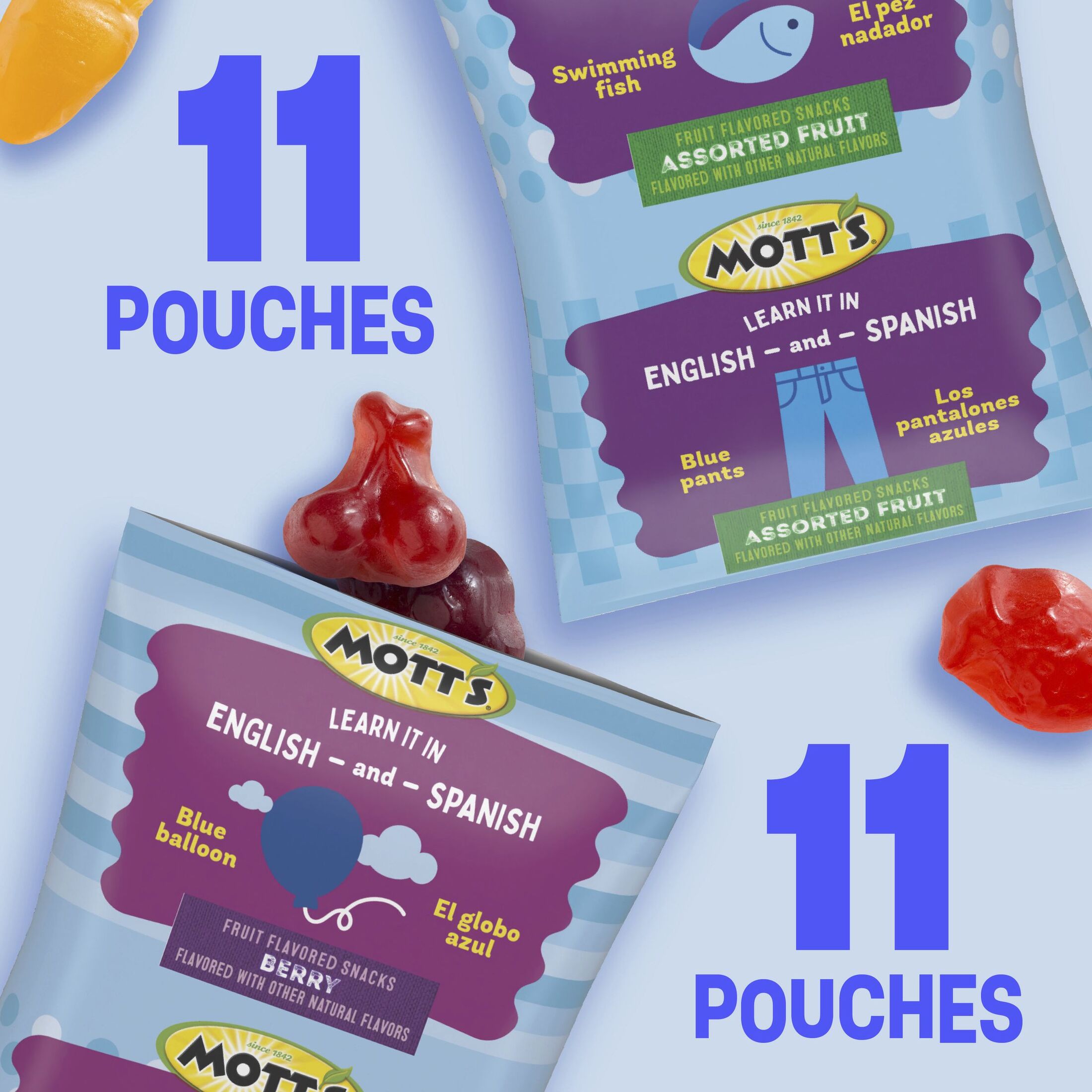 Mott's Berry and Assorted Fruit Flavored Snacks, Gluten Free, Value Pack, 22 Ct, 17.6 oz thumbnail 3