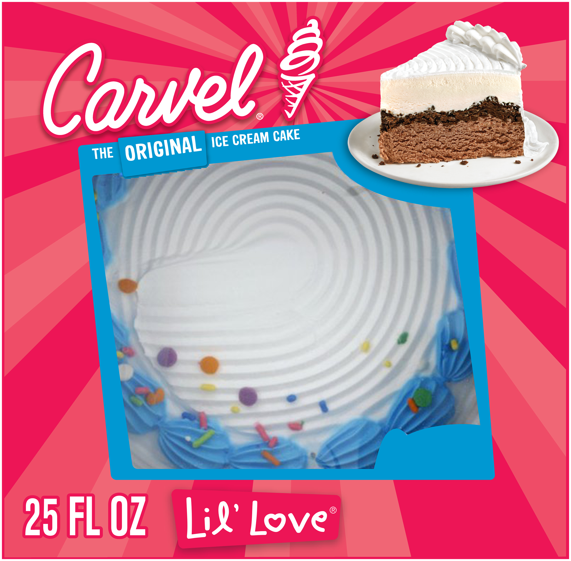 Carvel Lil' Love Ice Cream Cake, Chocolate and Vanilla Ice Cream and Crunchies, 25floz, Frozen thumbnail 2