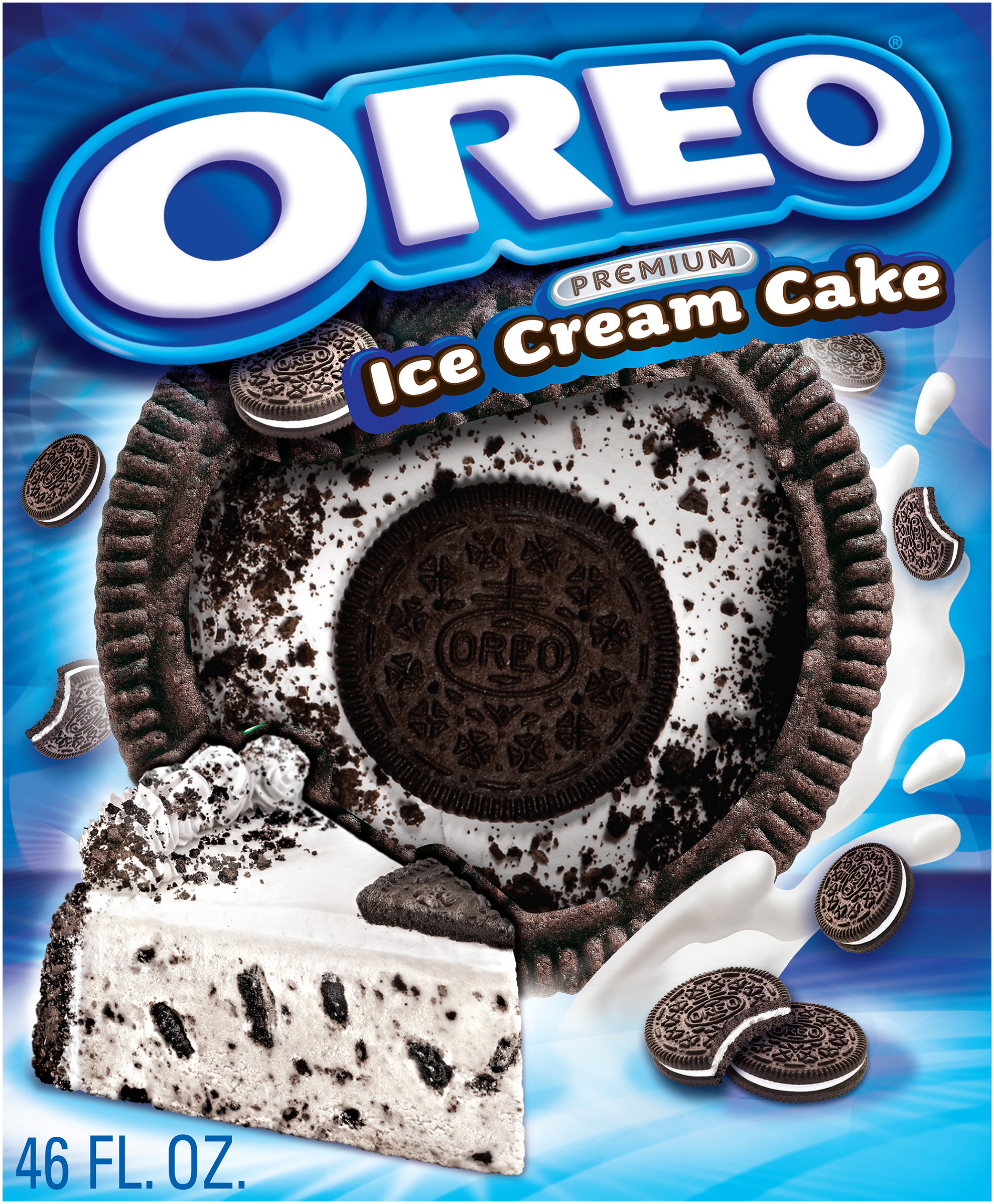 Oreo Premium Ice Cream Cake Made with Oreo Cookies, Vanilla Ice Cream, 46floz, Frozen thumbnail 2