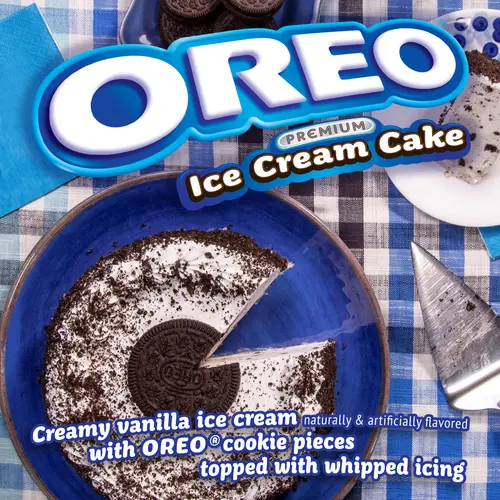 Oreo Premium Ice Cream Cake Made with Oreo Cookies, Vanilla Ice Cream, 46floz, Frozen thumbnail 3
