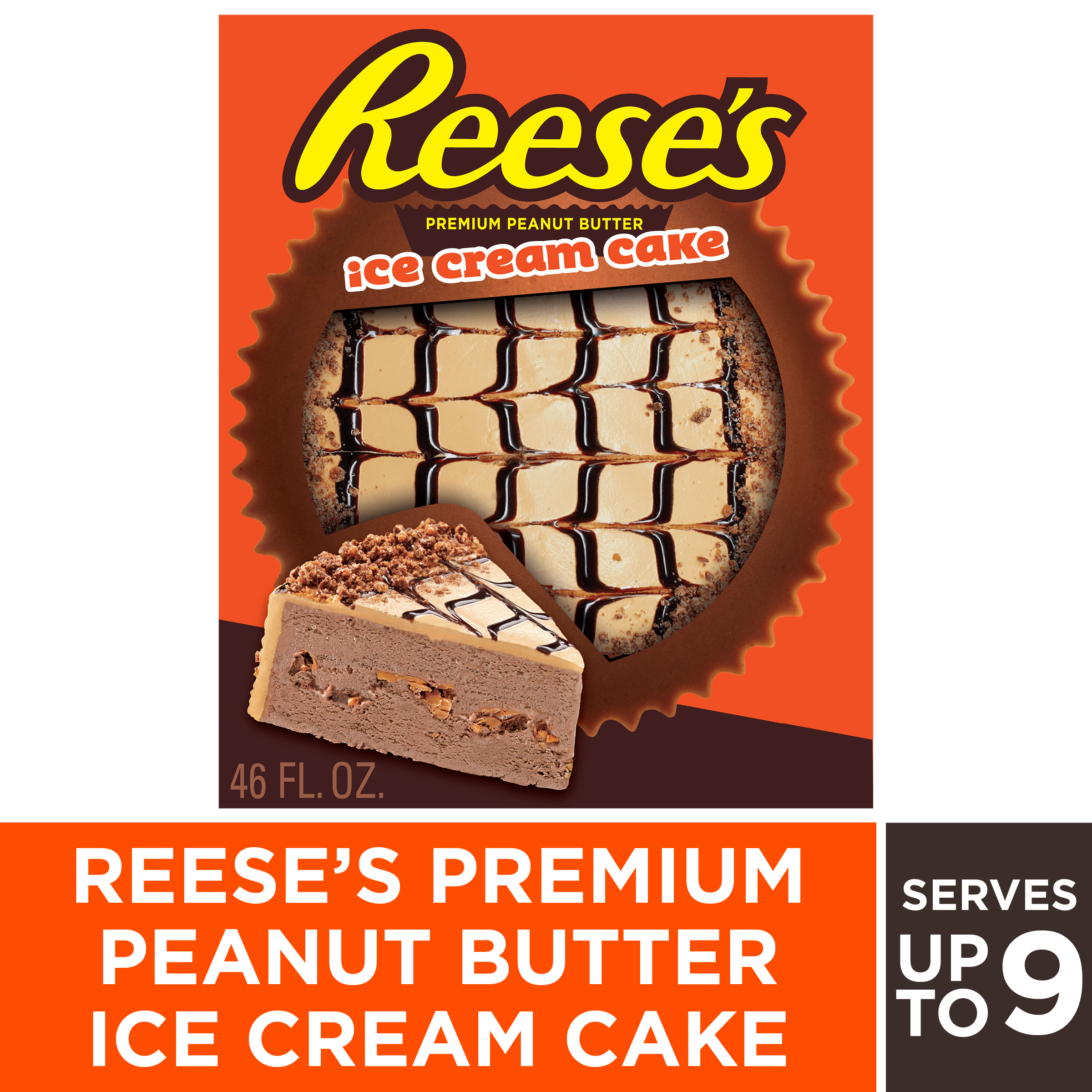 Reese's Premium Peanut Butter Ice Cream Cake, 46oz, Frozen