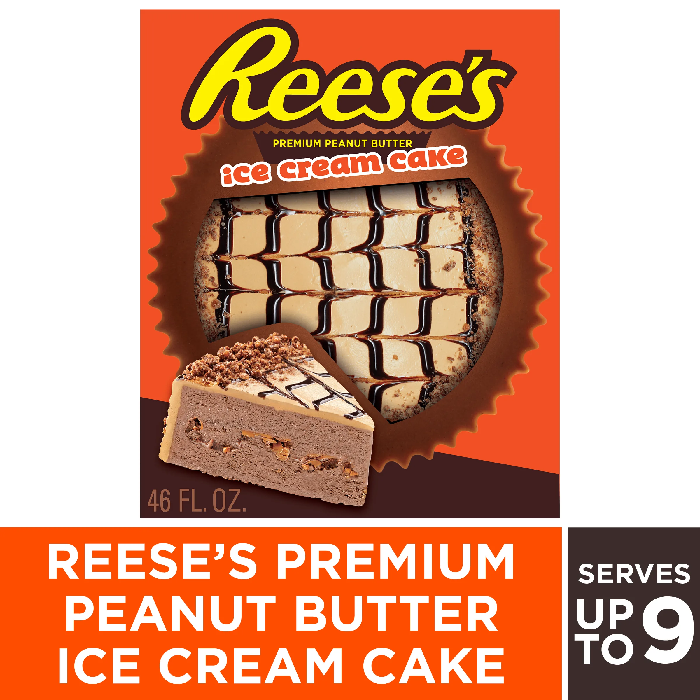 Reese's Premium Peanut Butter Ice Cream Cake, 46oz, Frozen