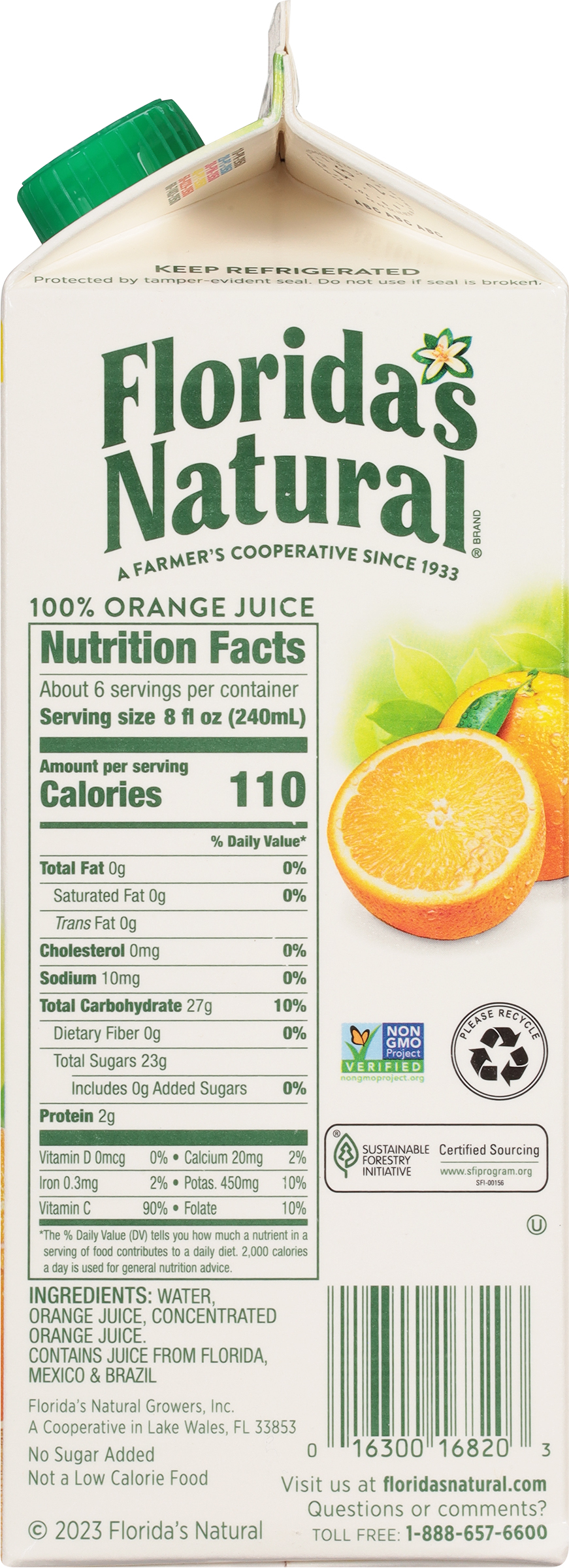 Florida's Natural Orange Juice No Pulp 52 oz thumbnail 4
