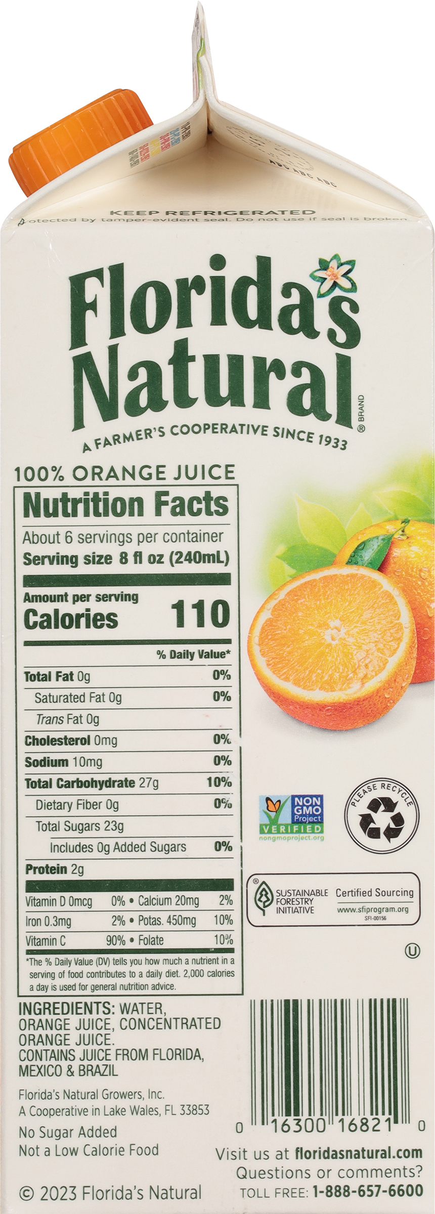 Florida's Natural Orange Juice With Pulp 52 oz thumbnail 3