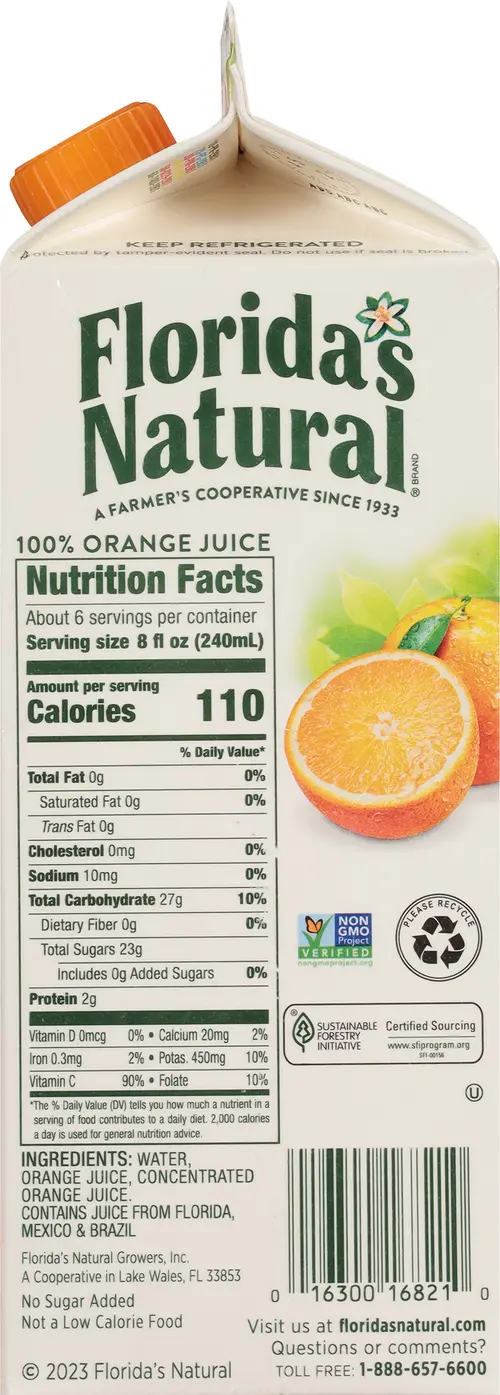 Florida's Natural Orange Juice With Pulp 52 oz thumbnail 3
