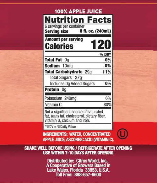 Texsun Apple Juice 48 oz From Concentrate thumbnail 3