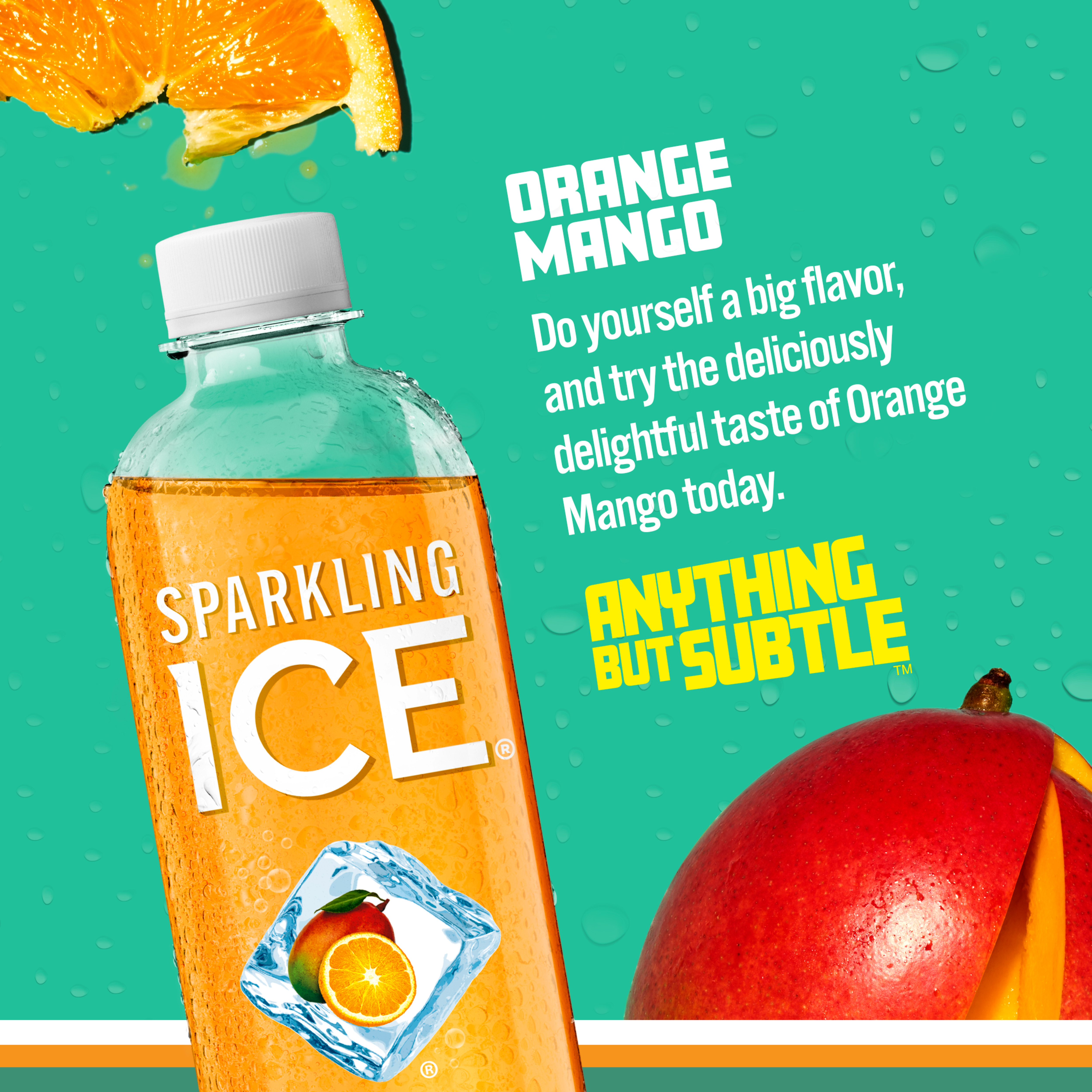 Sparkling IceÂ® Naturally Flavored Sparkling Water, Orange Mango 17 fl oz Plastic Bottle thumbnail 2