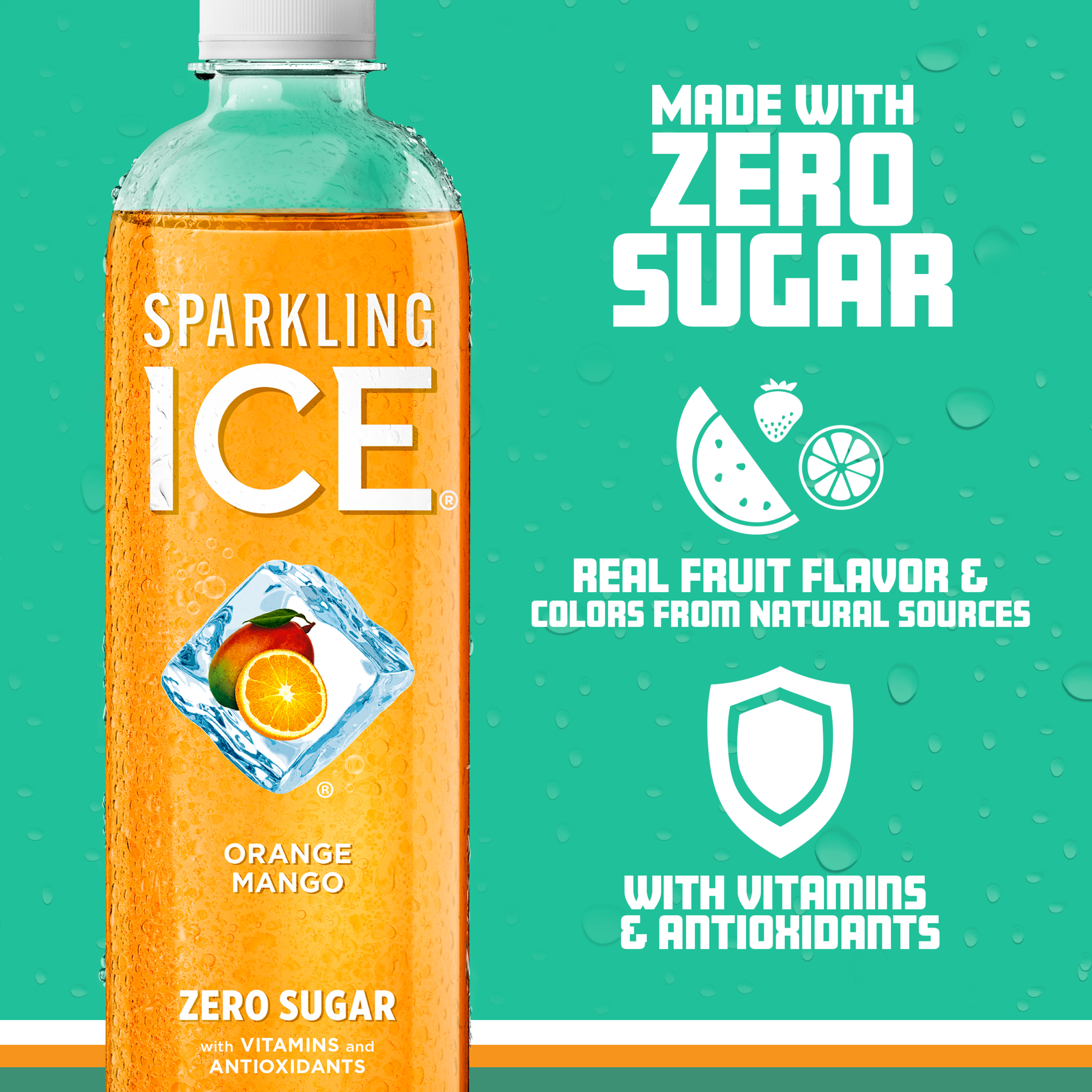 Sparkling IceÂ® Naturally Flavored Sparkling Water, Orange Mango 17 fl oz Plastic Bottle thumbnail 3