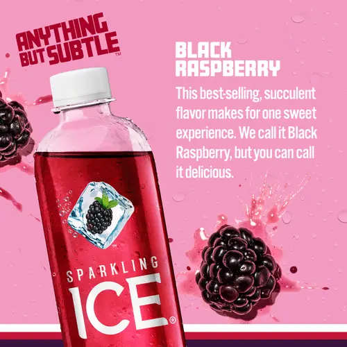 Sparkling IceÂ® Naturally Flavored Sparkling Water, Black Raspberry 17 Fl Oz, (Pack of 12) thumbnail 2