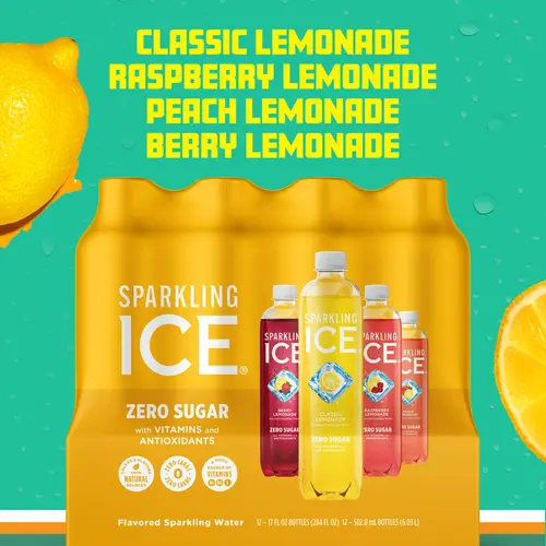 Sparkling Ice Lemonade Variety Pack, Flavored Sparkling Water, 17 fl oz, 12 count thumbnail 2