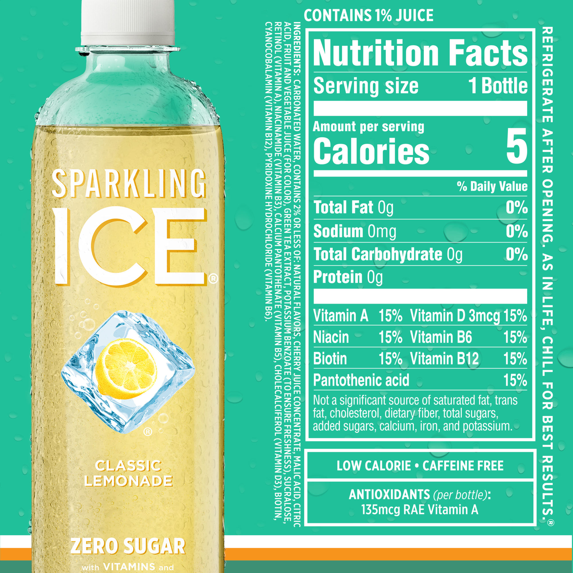 Sparkling Ice Lemonade Variety Pack, Flavored Sparkling Water, 17 fl oz, 12 count thumbnail 3