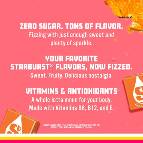 Sparkling Ice STARBURST Orange, Zero Sugar Flavored Sparkling Water, with Vitamins and Antioxidants, Low Calorie Beverage, 17 fl thumbnail 4
