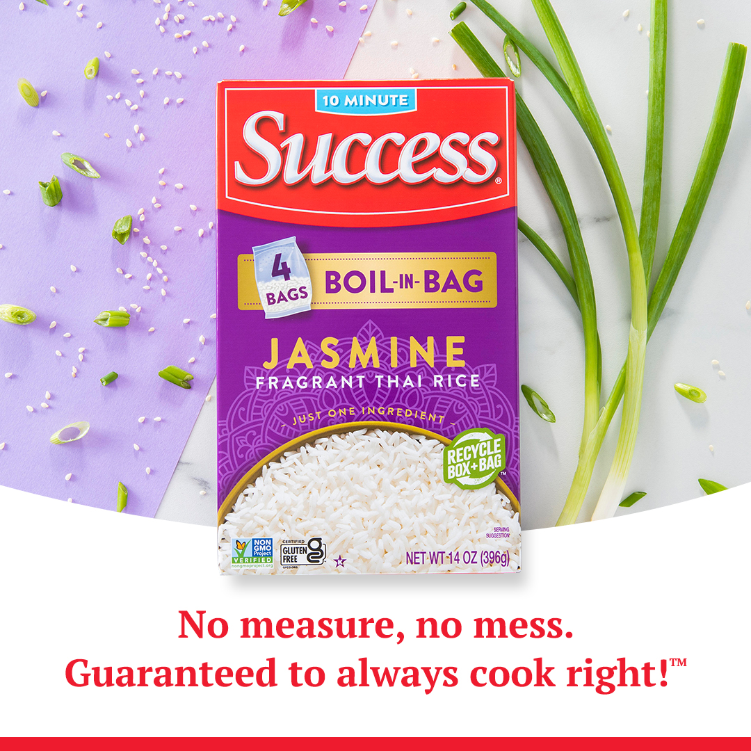 Success Boil-in-Bag Rice, Aromatic Jasmine Rice, 14 oz, 4 Bags thumbnail 3